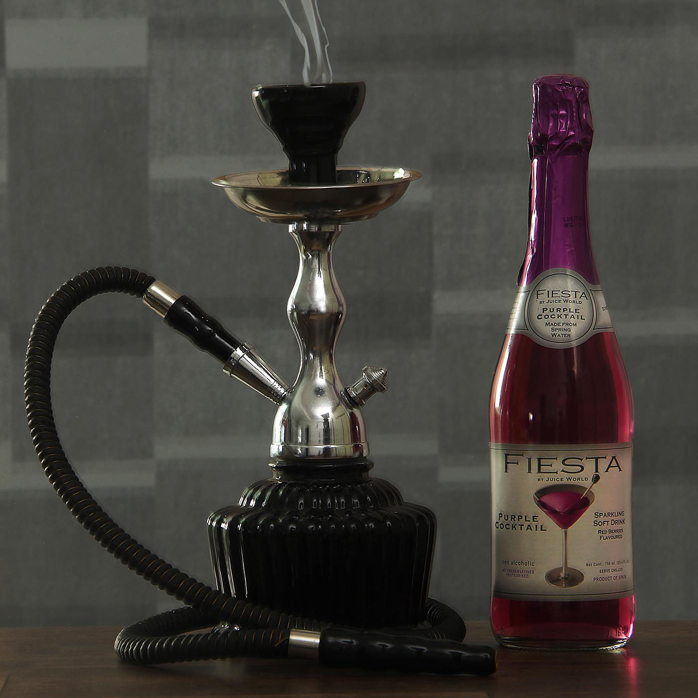 Hukka with Fiesta Mix Fruit Juice Bottle