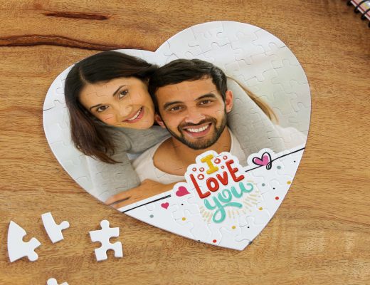 I Love You Personalized Paper Heart Shaped Puzzle