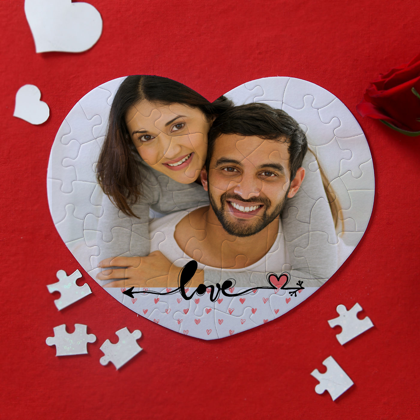 heart shaped personalized hard board paper puzzle