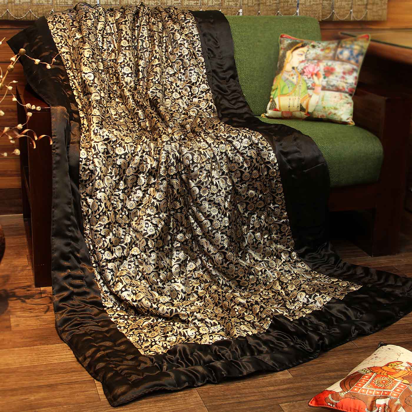 jaipuri silk single bed quilt