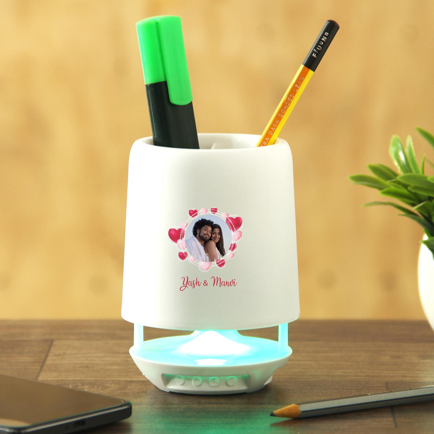 personalized desk lamp speaker