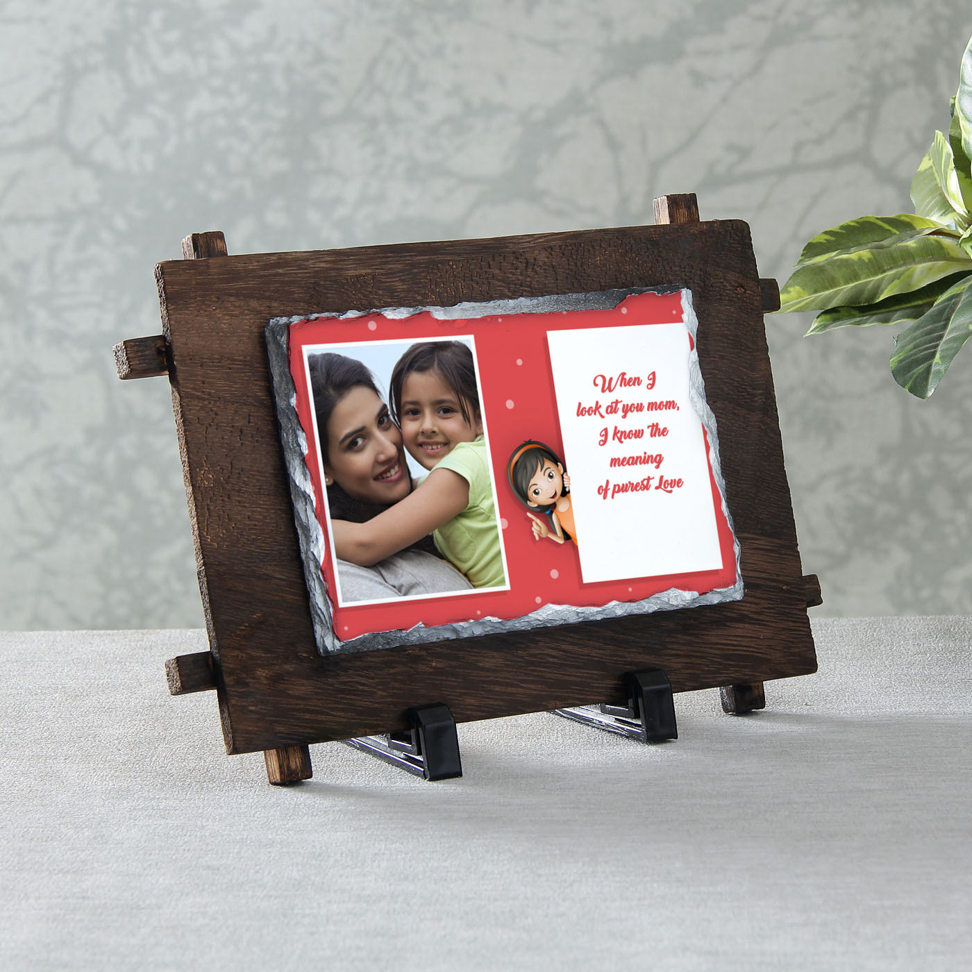 Mom's Pure Love Personalized Stone Photo Frame
