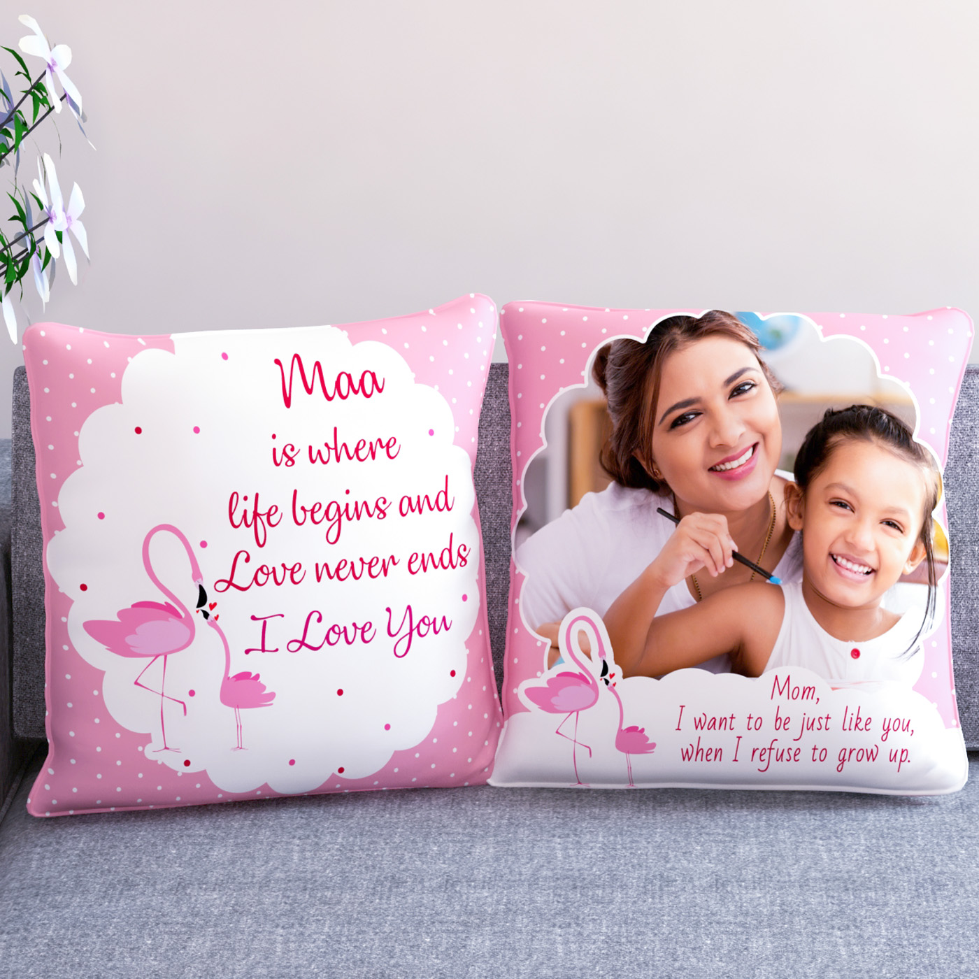 Specially for Maa Personalized Set of Two Cushions