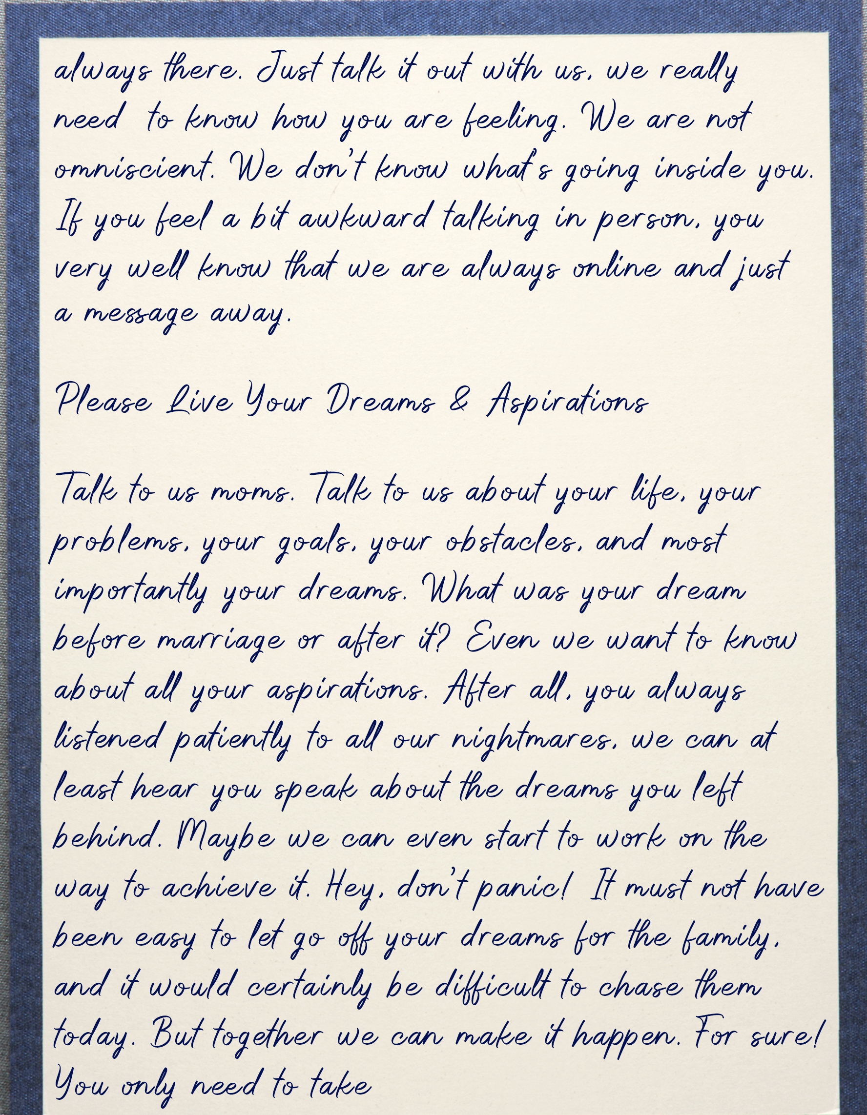 Letter To mom 5