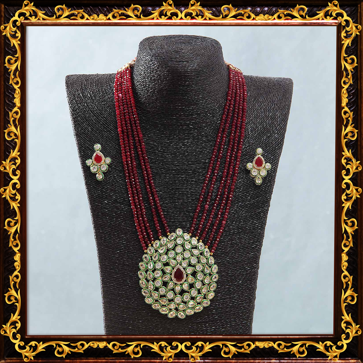 Semi_precious_kundan_work_red_necklace