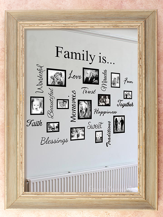 Collage family wall frame