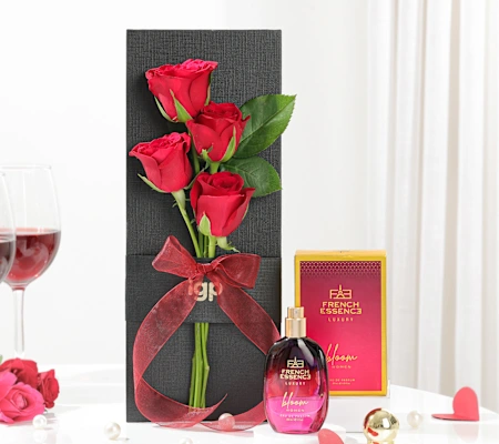 Red Roses And Bloom Perfume Charm Combo